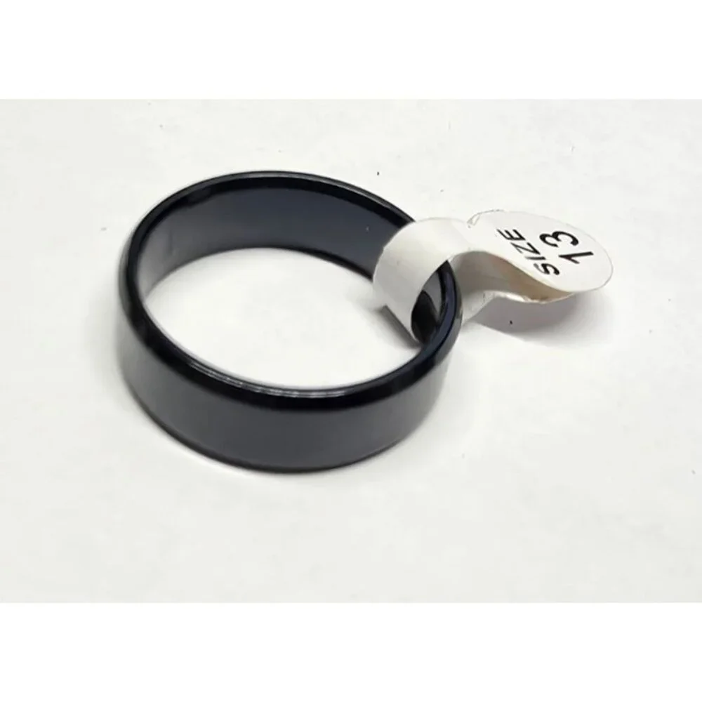 New w Tag Big Mens Black Band Ring Size 14 Sleek Thumb Polished‎ Wedding Shiny